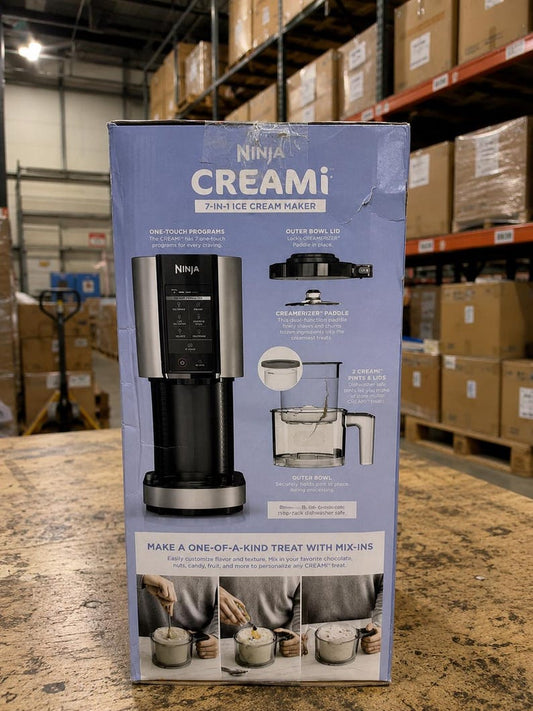 Ninja CREAMi 7-in-1 lce Cream Maker Frozen DessertMachine Gelato Milkshake Sorbet Maker Compact KitchenAppliance