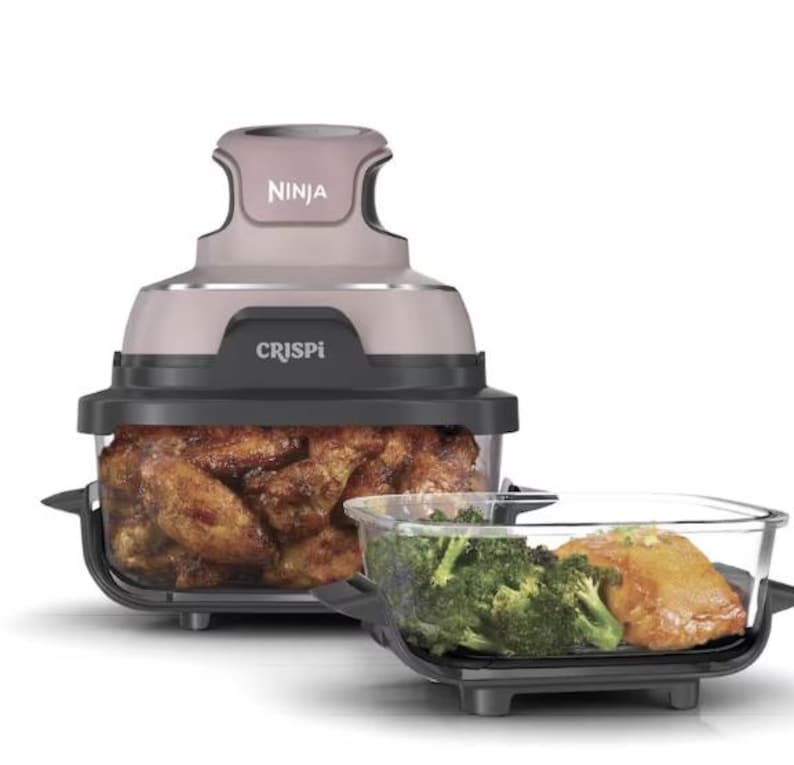 Ninja SLUSHi Professional Frozen Drink MNinja Crispi 4-in-1 Air Fryer & Portable Cooking System, Glass Containers, Bake Roast Recrisp, Space Saving Applianceaker