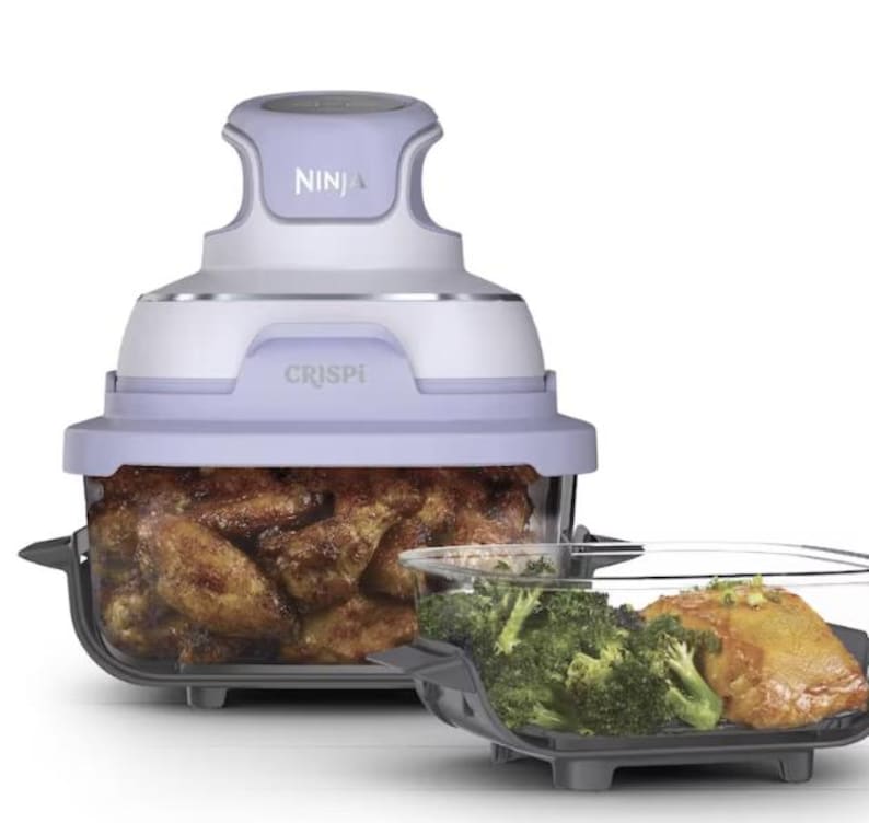 Ninja SLUSHi Professional Frozen Drink MNinja Crispi 4-in-1 Air Fryer & Portable Cooking System, Glass Containers, Bake Roast Recrisp, Space Saving Applianceaker