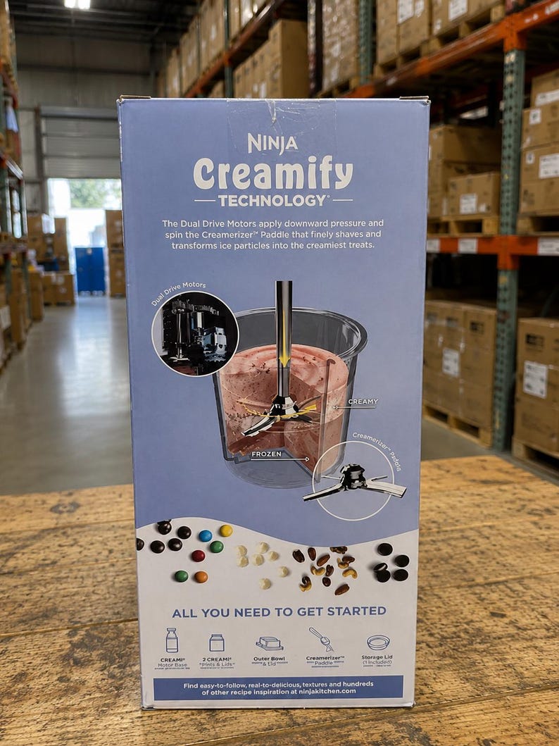 Ninja CREAMi 7-in-1 lce Cream Maker Frozen DessertMachine Gelato Milkshake Sorbet Maker Compact KitchenAppliance